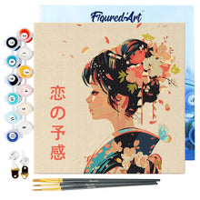 Carica l&#39;immagine nel visualizzatore di Gallery, Mini Kit da Dipingere con i Numeri 20x20cm con cornice - Profumo giapponese dell&#39;amore