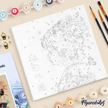 Carica l'immagine nel visualizzatore di Gallery, Mini Kit da Dipingere con i Numeri 20x20cm con cornice - Profumo giapponese dell'amore
