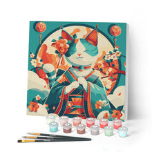 Carica l'immagine nel visualizzatore di Gallery, Mini Kit da Dipingere con i Numeri con cornice - Gatta Principessa Giapponese
