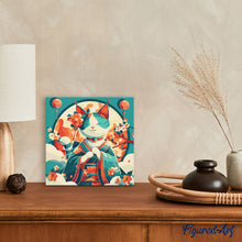 Carica l&#39;immagine nel visualizzatore di Gallery, Mini Kit da Dipingere con i Numeri 20x20cm con cornice - Gatta Principessa Giapponese