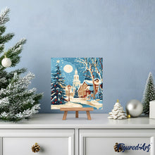Carica l'immagine nel visualizzatore di Gallery, Mini Kit da Dipingere con i Numeri 20x20cm con cornice - Strada natalizia innevata