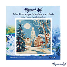 Carica l&#39;immagine nel visualizzatore di Gallery, Mini Kit da Dipingere con i Numeri 20x20cm con cornice - Strada natalizia innevata