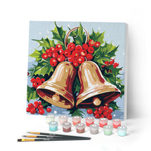 Carica l'immagine nel visualizzatore di Gallery, Mini Kit da Dipingere con i Numeri con cornice - Campane di Natale