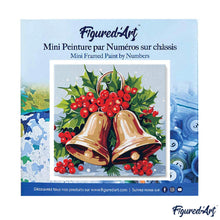 Carica l&#39;immagine nel visualizzatore di Gallery, Mini Kit da Dipingere con i Numeri 20x20cm con cornice - Campane di Natale