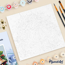 Carica l'immagine nel visualizzatore di Gallery, Mini Kit da Dipingere con i Numeri 20x20cm con cornice - Campane di Natale