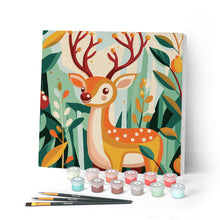 Carica l'immagine nel visualizzatore di Gallery, Mini Kit da Dipingere con i Numeri con cornice - Renna dorata