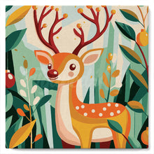 Carica l&#39;immagine nel visualizzatore di Gallery, Mini Kit da Dipingere con i Numeri con cornice - Renna dorata