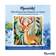 Carica l&#39;immagine nel visualizzatore di Gallery, Mini Kit da Dipingere con i Numeri 20x20cm con cornice - Renna dorata