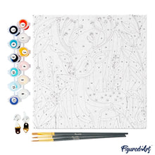 Carica l&#39;immagine nel visualizzatore di Gallery, Mini Kit da Dipingere con i Numeri 20x20cm con cornice - Renna dorata