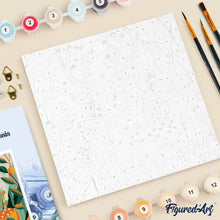 Carica l'immagine nel visualizzatore di Gallery, Mini Kit da Dipingere con i Numeri 20x20cm con cornice - Renna dorata