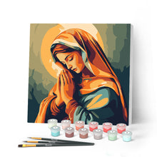Carica l'immagine nel visualizzatore di Gallery, Mini Kit da Dipingere con i Numeri con cornice - Maria in preghiera