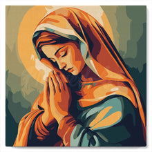 Carica l'immagine nel visualizzatore di Gallery, Mini Kit da Dipingere con i Numeri 20x20cm con cornice - Maria in preghiera