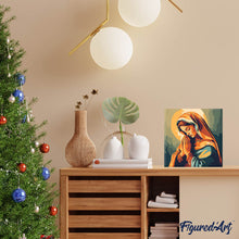 Carica l&#39;immagine nel visualizzatore di Gallery, Mini Kit da Dipingere con i Numeri 20x20cm con cornice - Maria in preghiera