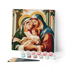 Carica l'immagine nel visualizzatore di Gallery, Mini Kit da Dipingere con i Numeri con cornice - Sacra Famiglia