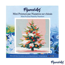 Carica l&#39;immagine nel visualizzatore di Gallery, Mini Kit da Dipingere con i Numeri 20x20cm con cornice - Albero di Natale innevato