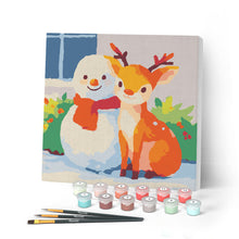 Carica l'immagine nel visualizzatore di Gallery, Mini Kit da Dipingere con i Numeri con cornice - Amici di Natale