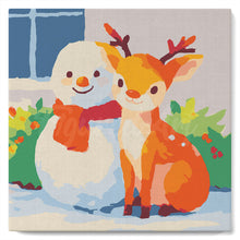 Carica l'immagine nel visualizzatore di Gallery, Mini Kit da Dipingere con i Numeri 20x20cm con cornice - Amici di Natale