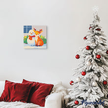 Carica l&#39;immagine nel visualizzatore di Gallery, Mini Kit da Dipingere con i Numeri 20x20cm con cornice - Amici di Natale