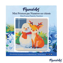 Carica l&#39;immagine nel visualizzatore di Gallery, Mini Kit da Dipingere con i Numeri 20x20cm con cornice - Amici di Natale