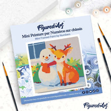 Carica l'immagine nel visualizzatore di Gallery, Mini Kit da Dipingere con i Numeri 20x20cm con cornice - Amici di Natale