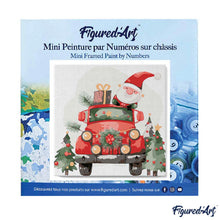 Carica l&#39;immagine nel visualizzatore di Gallery, Mini Kit da Dipingere con i Numeri 20x20cm con cornice - La macchina di Babbo Natale