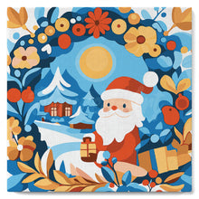 Carica l'immagine nel visualizzatore di Gallery, Mini Kit da Dipingere con i Numeri 20x20cm con cornice - Ghirlanda e Babbo Natale