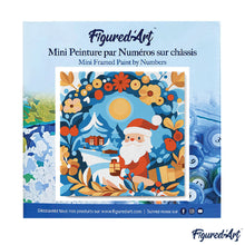 Carica l&#39;immagine nel visualizzatore di Gallery, Mini Kit da Dipingere con i Numeri 20x20cm con cornice - Ghirlanda e Babbo Natale