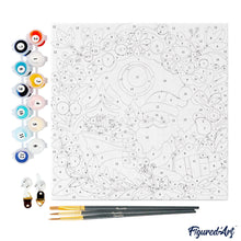 Carica l&#39;immagine nel visualizzatore di Gallery, Mini Kit da Dipingere con i Numeri 20x20cm con cornice - Ghirlanda e Babbo Natale