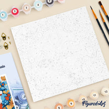 Carica l'immagine nel visualizzatore di Gallery, Mini Kit da Dipingere con i Numeri 20x20cm con cornice - Ghirlanda e Babbo Natale