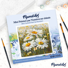 Carica l'immagine nel visualizzatore di Gallery, Mini Kit da Dipingere con i Numeri 20x20cm con cornice - Margherite