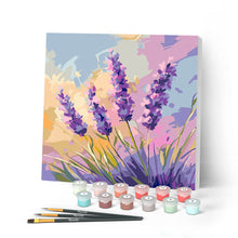 Carica l'immagine nel visualizzatore di Gallery, Mini Kit da Dipingere con i Numeri 20x20cm con cornice - Lavanda Figured'Art