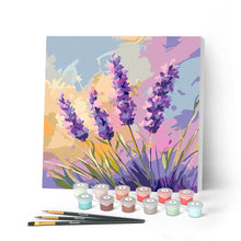 Carica l'immagine nel visualizzatore di Gallery, Mini Kit da Dipingere con i Numeri 20x20cm con cornice - Lavanda Figured'Art