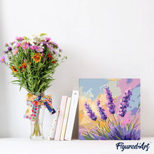 Carica l'immagine nel visualizzatore di Gallery, Mini Kit da Dipingere con i Numeri 20x20cm con cornice - Lavanda
