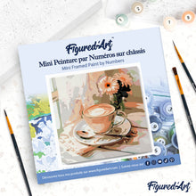 Carica l'immagine nel visualizzatore di Gallery, Mini Kit da Dipingere con i Numeri 20x20cm con cornice - Caffè del mattino