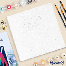 Carica l'immagine nel visualizzatore di Gallery, Mini Kit da Dipingere con i Numeri 20x20cm con cornice - Gatto Astratto Colorato