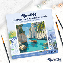 Carica l'immagine nel visualizzatore di Gallery, Mini Kit da Dipingere con i Numeri 20x20cm con cornice - Cala Blu Tranquilla