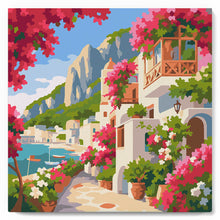 Carica l'immagine nel visualizzatore di Gallery, Mini Kit da Dipingere con i Numeri 20x20cm con cornice - Viale Fiorito a Capri