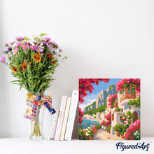 Carica l'immagine nel visualizzatore di Gallery, Mini Kit da Dipingere con i Numeri 20x20cm con cornice - Viale Fiorito a Capri