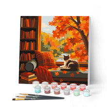 Carica l'immagine nel visualizzatore di Gallery, Mini Kit da Dipingere con i Numeri 20x20cm con cornice - Osservando l'autunno Figured'Art