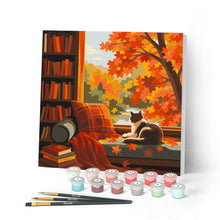 Carica l'immagine nel visualizzatore di Gallery, Mini Kit da Dipingere con i Numeri 20x20cm con cornice - Osservando l'autunno Figured'Art