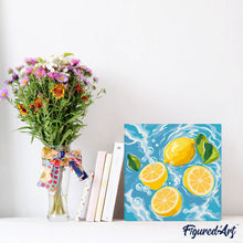 Carica l'immagine nel visualizzatore di Gallery, Mini Kit da Dipingere con i Numeri 20x20cm con cornice - Brezza di agrumi