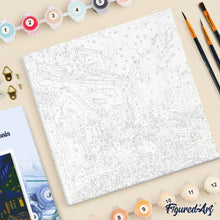 Carica l'immagine nel visualizzatore di Gallery, Mini Kit da Dipingere con i Numeri 20x20cm con cornice - Van Gogh - Terrazza del caffè di notte