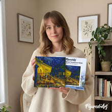 Carica l'immagine nel visualizzatore di Gallery, Mini Kit da Dipingere con i Numeri 20x20cm con cornice - Van Gogh - Terrazza del caffè di notte