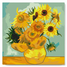 Carica l'immagine nel visualizzatore di Gallery, Mini Kit da Dipingere con i Numeri 20x20cm con cornice - Van Gogh - Girasoli