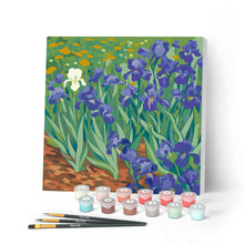 Carica l'immagine nel visualizzatore di Gallery, Mini Kit da Dipingere con i Numeri 20x20cm con cornice - Van Gogh - Iris Figured'Art