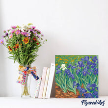 Carica l'immagine nel visualizzatore di Gallery, Mini Kit da Dipingere con i Numeri 20x20cm con cornice - Van Gogh - Iris