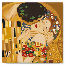 Carica l'immagine nel visualizzatore di Gallery, Mini Kit da Dipingere con i Numeri 20x20cm con cornice - Il bacio - Klimt