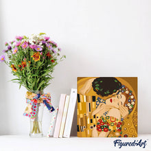 Carica l'immagine nel visualizzatore di Gallery, Mini Kit da Dipingere con i Numeri 20x20cm con cornice - Il bacio - Klimt