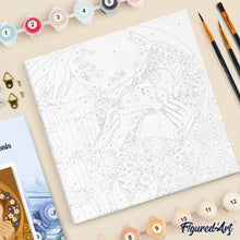 Carica l'immagine nel visualizzatore di Gallery, Mini Kit da Dipingere con i Numeri 20x20cm con cornice - Il bacio - Klimt