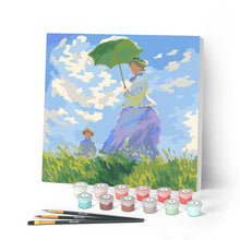 Carica l'immagine nel visualizzatore di Gallery, Mini Kit da Dipingere con i Numeri 20x20cm con cornice - La passeggiata - Monet Figured'Art